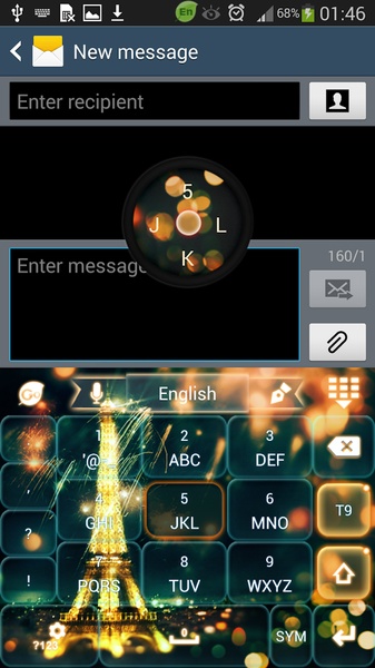 GO Keyboard Eiffel Paris Glow - Preview 2