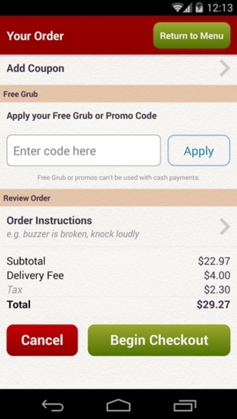 GrubHub Food Delivery - Preview 1