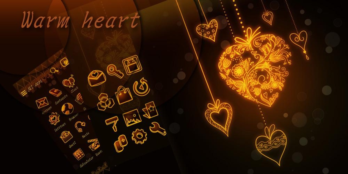 Warm Heart GOLauncher EX Theme - Preview 5