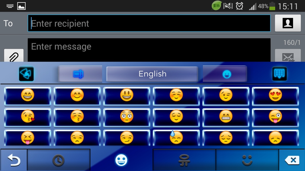 Blue Neon GO Keyboard Theme - Preview 2