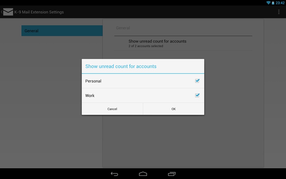 K-9 Mail DashClock Extension - Preview 6