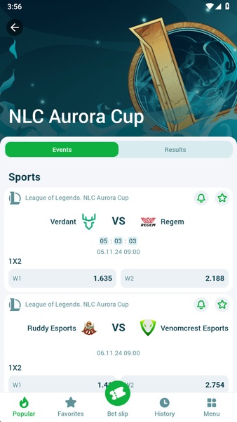 22Bet app screenshot