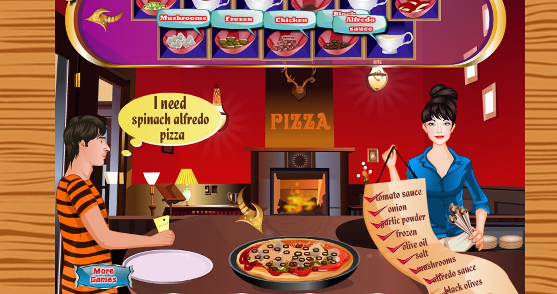 Barbie games cheap cooking pizza