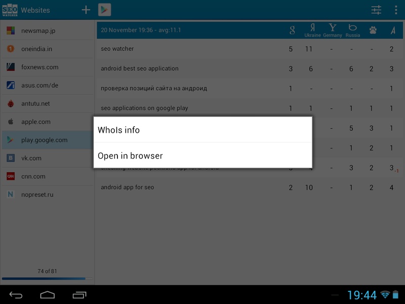 SEO watcher - Preview 6