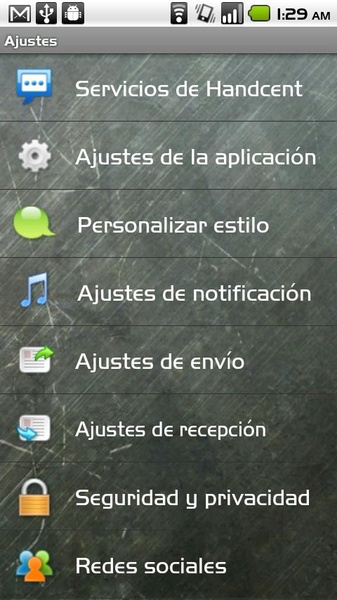 Handcent SMS Spanish Language - Preview 1