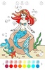 Mermaid Coloring Page Glitter screenshot 3