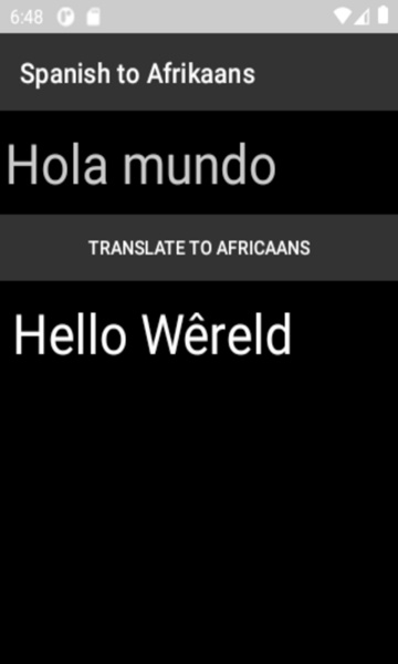 Spanish to Afrikaans Translator - Preview 4