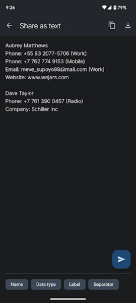 Share Contacts - Preview 3