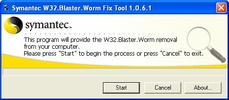 Blaster Worm Removal Tool screenshot 1