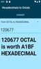 Hexadecimals to Octals converter screenshot 2
