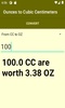 Ounces to Cubic Centimeters converter screenshot 1