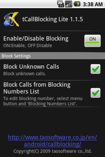 tCallBlocking - Preview 2