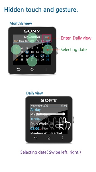 Calendar for smartwatch - Preview 1