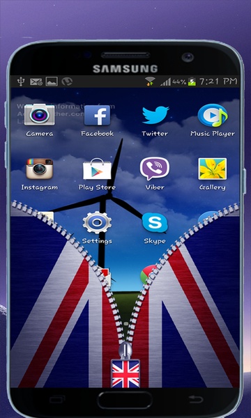 UK Flag Zipper Lock Screen - Preview 2
