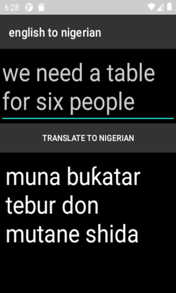 english to nigerian translator - Preview 1