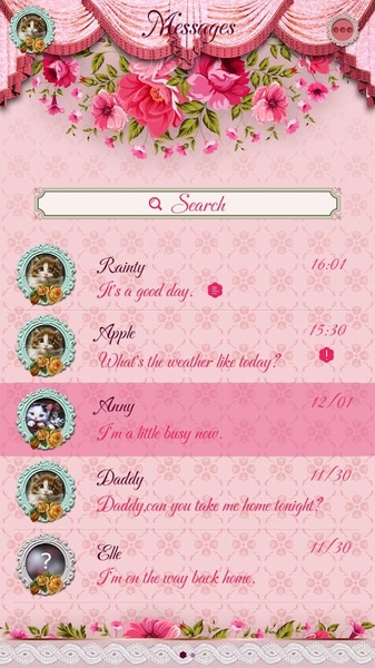 GO SMS PRO SWEET THEME - Preview 3