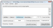 MS Word Merge, Combine and Join Multiple MS Word Documents Software screenshot 1