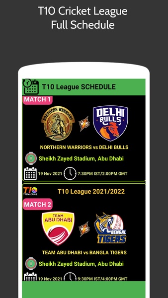 T10 Cricket League - Preview 2