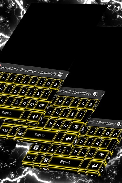 Yellow Neon Keyboard GO - Preview 5