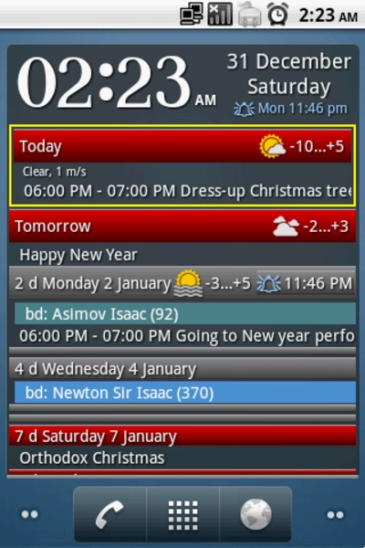Clock and event widget (Free) - Preview 8
