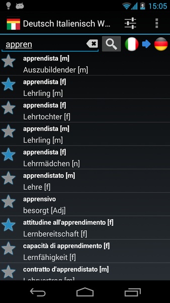 German Italian Dictionary FREE - Preview 3