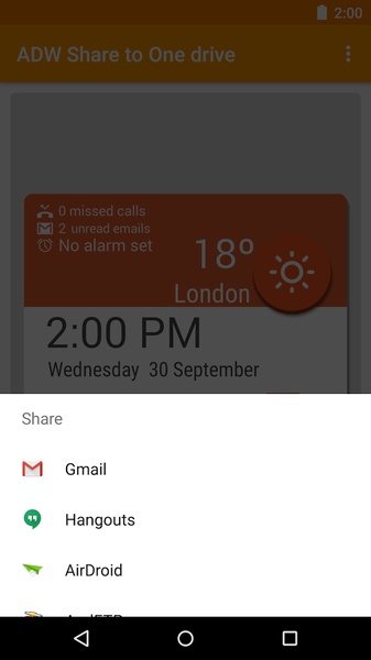 ADW Share to One drive - Preview 1