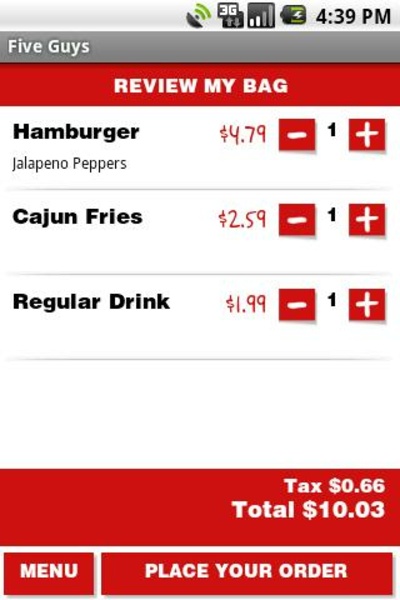 Five Guys Mobile App