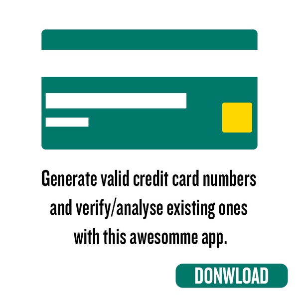 Credit Card number generator with analyzer - Preview 2