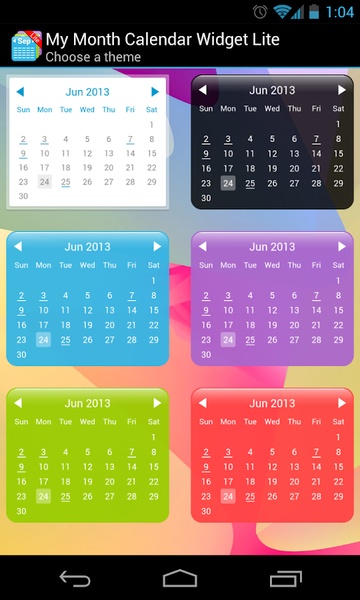 My Month Calendar Widget Lite - Preview 6