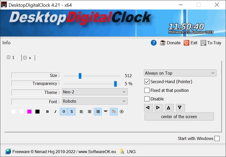 DesktopDigitalClock para Windows Descarga gratis en Uptodown