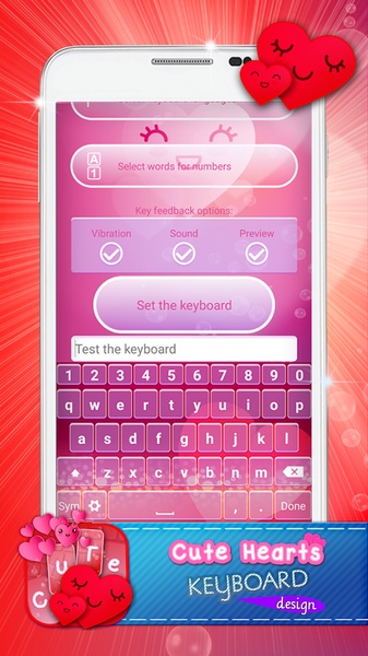 Cute Hearts Keyboard Design - Preview 6