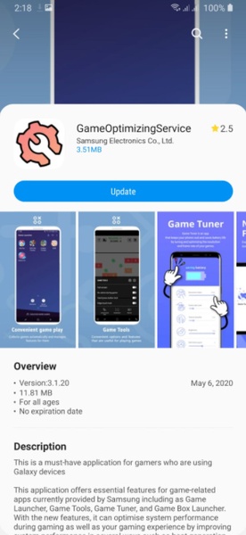 Samsung Game Optimizing Service - Preview 1