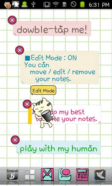 FooCat Notes Live Wallpaper - Preview 3