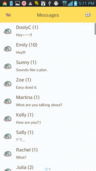 GO SMS Bebe sup Theme - Preview 3