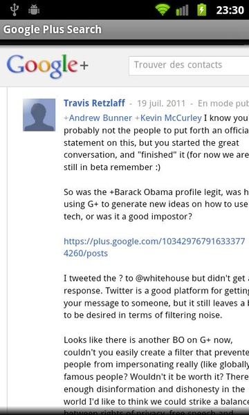 Google Plus Search - Preview 1