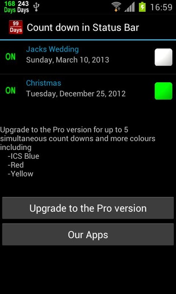 Countdown in Status Bar - Preview 2