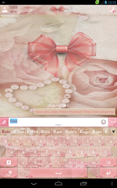 GO Keyboard Pretty Bow Theme - Preview 1