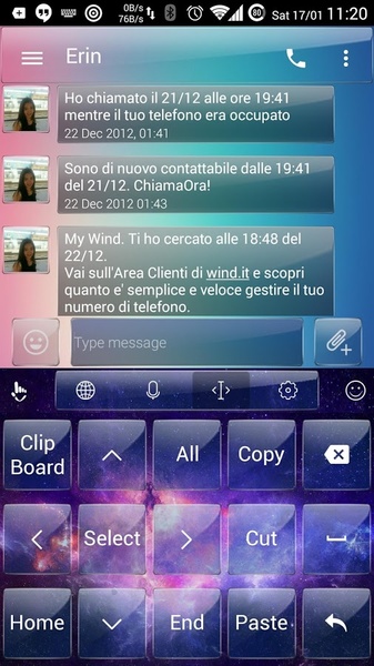 Theme x TouchPal Galaxy Glass - Preview 2