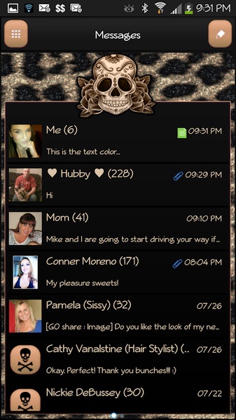 GOSMS SugarSkullz2SMS Theme - Preview 4