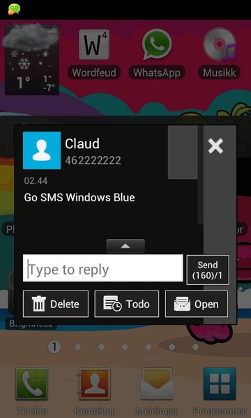 GO SMS Windows 8 Metro Theme - Preview 1