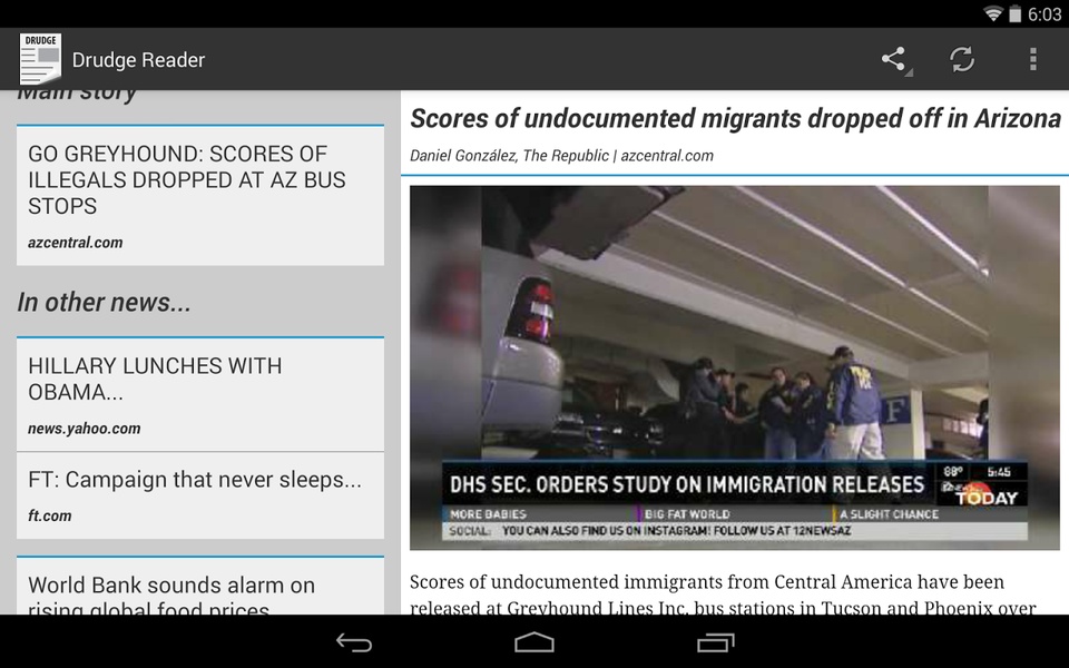 Drudge Reader - Preview 1