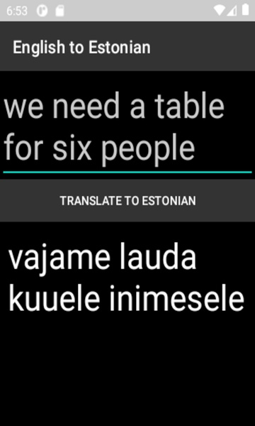 English to Estonian Translator - Preview 1