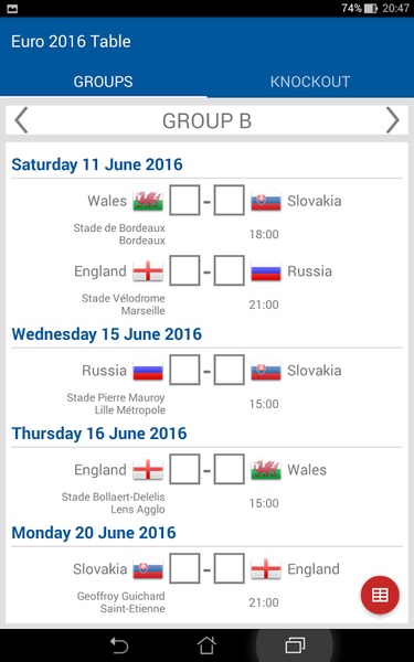 Euro 2016 Table - Preview 3