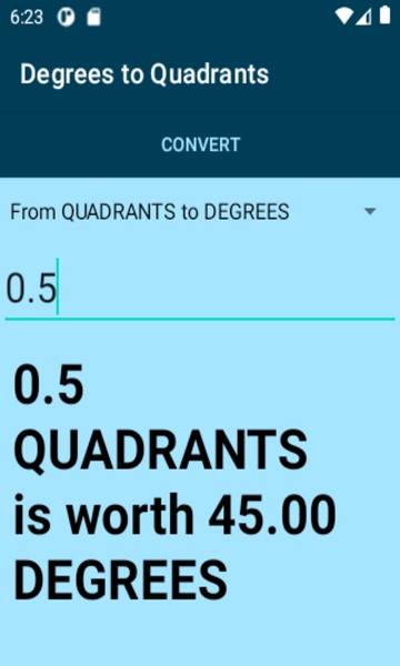 Degrees to Quadrants converter - Preview 2