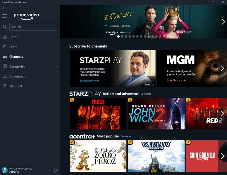 Prime video player online for windows