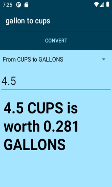 gallon to cups converter - Preview 2
