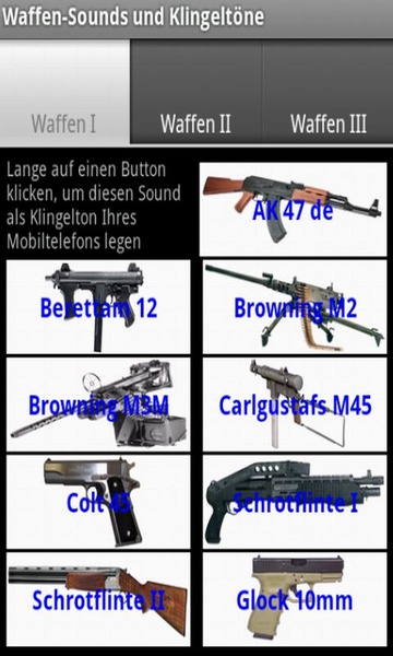 Guns sounds and ringtones - Preview 2