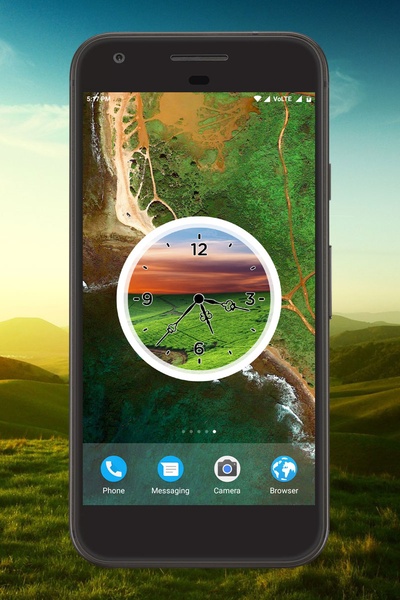 Green Hill Clock Live Wallpaper - Preview 2