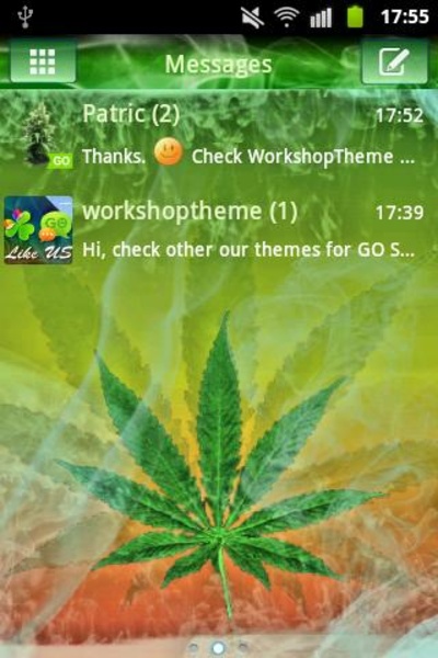GO SMS Pro Theme Ganja Weed - Preview 3