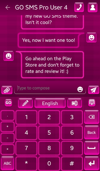 GO Keyboard Hot Pink Theme - Preview 2